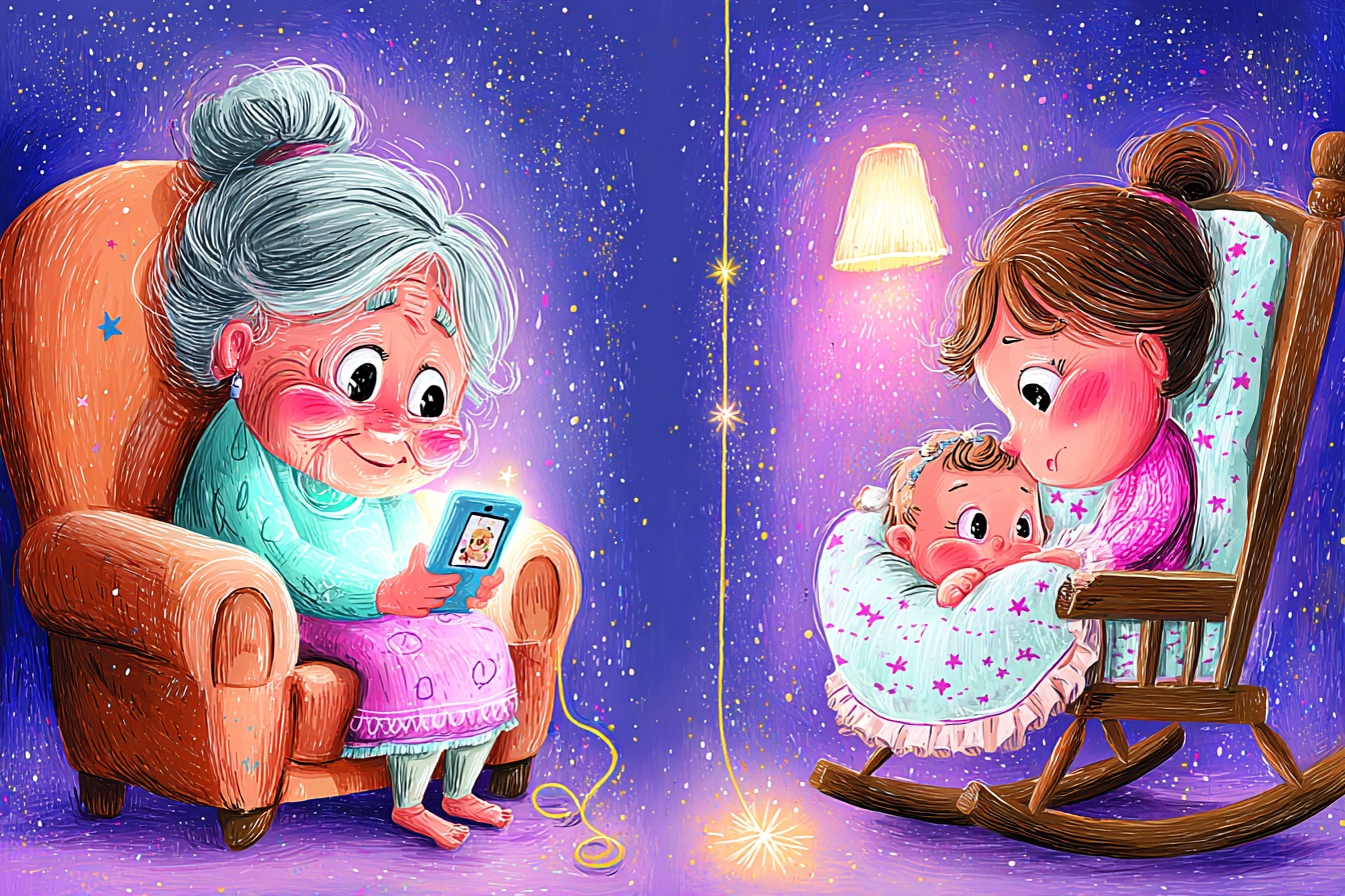 a grandmother connected to her daughter across the distance — love knows no miles